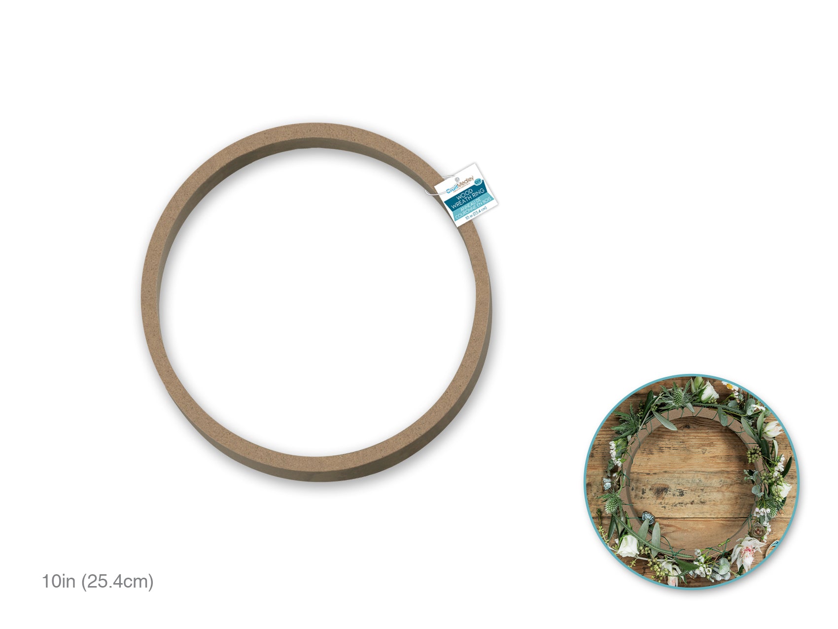 Wood Wreath Ring, 10" Diameter