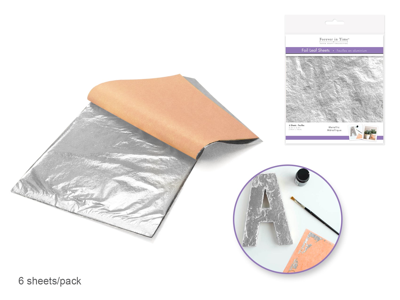 Silver Metallic Foil Leaf Sheets