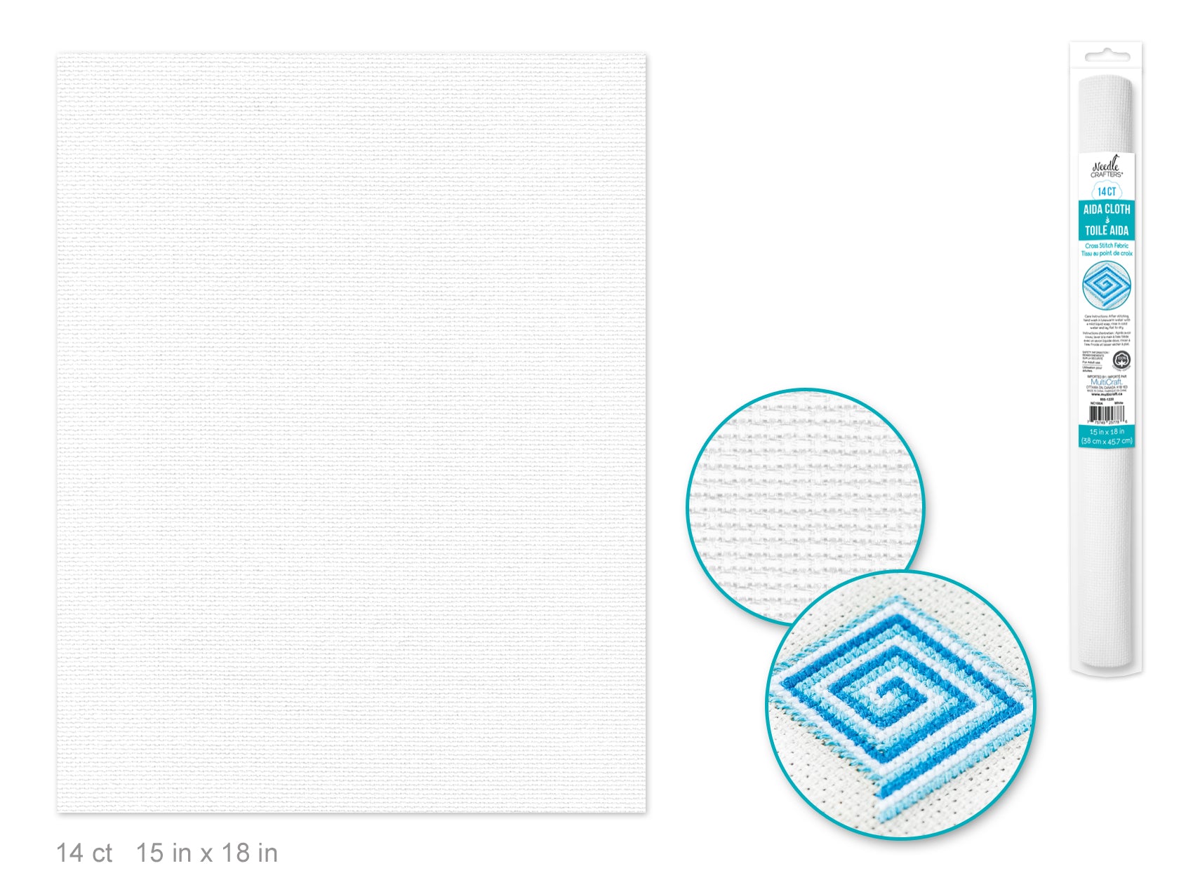 Needlecrafters White 14-Count Aida Cloth, 15" x 18"