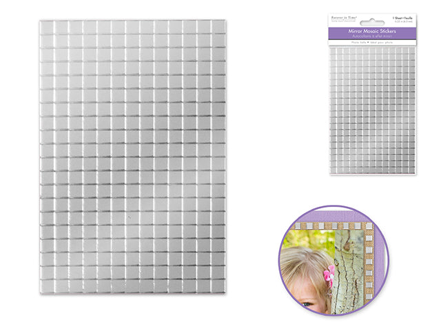 Mirror Mosaic Craft Stickers, Clear Tile Pieces, 294 Count
