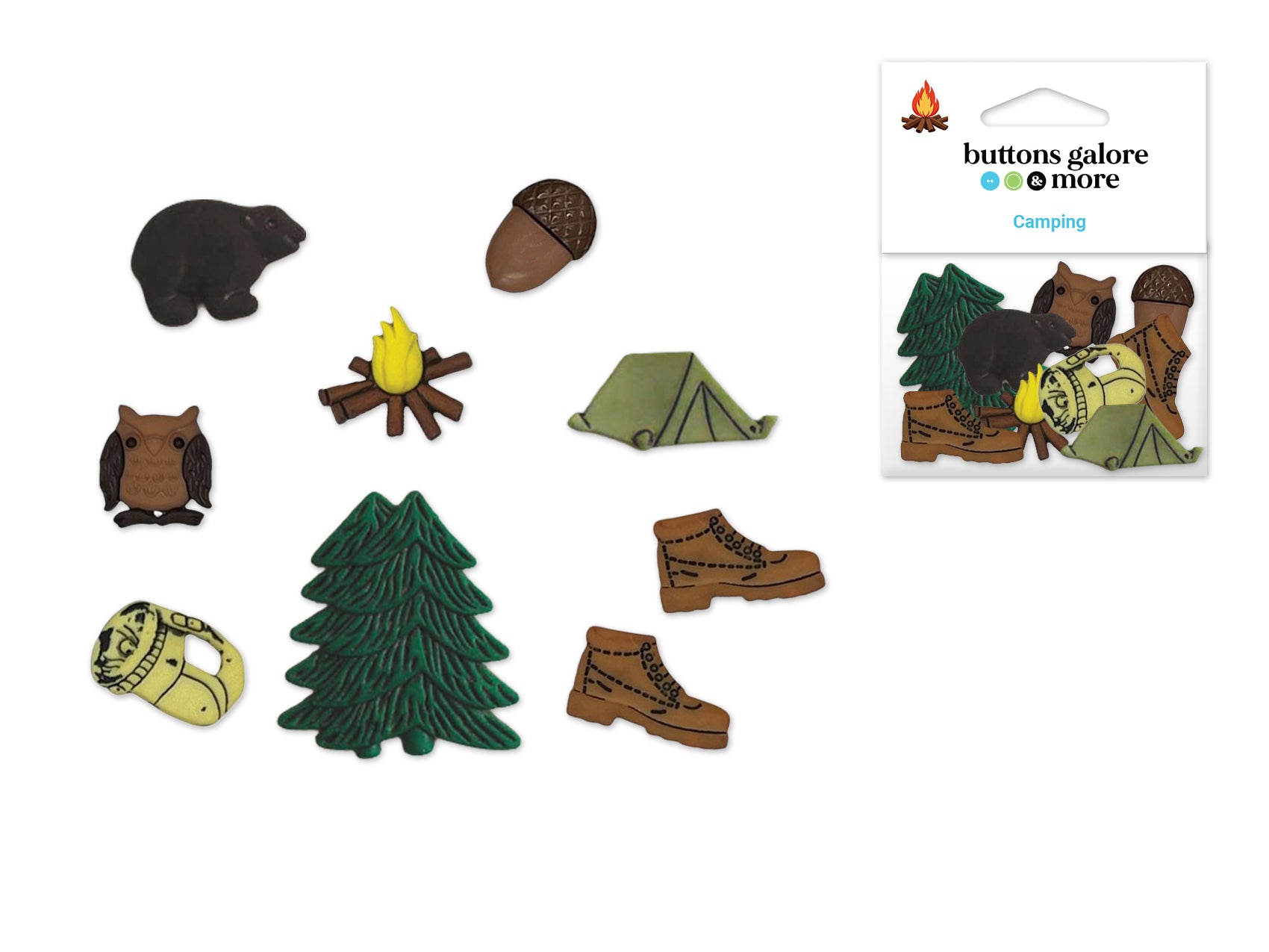 Camping Novelty Buttons