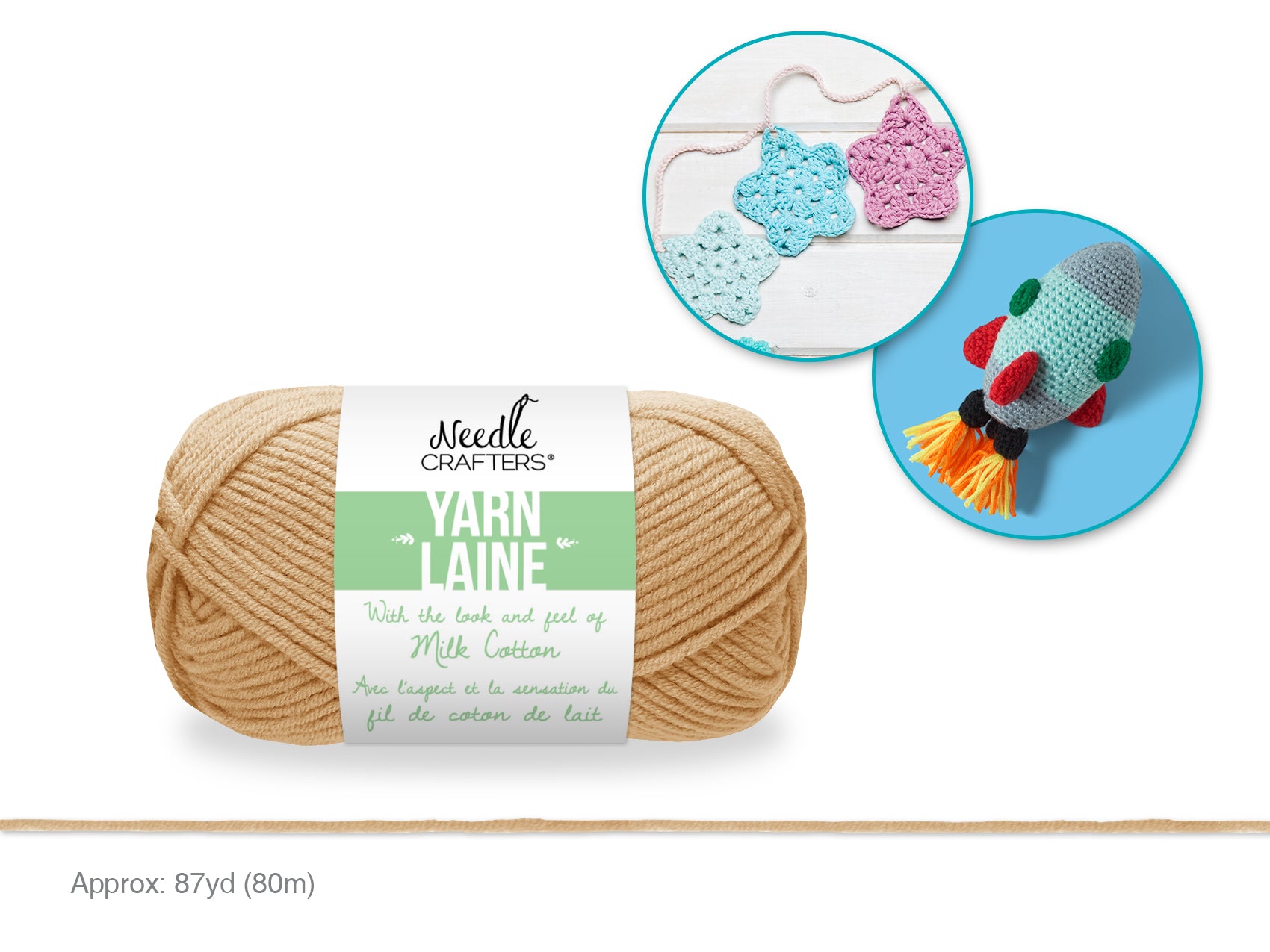 Beige Acrylic Milk Cotton Yarn, 50g