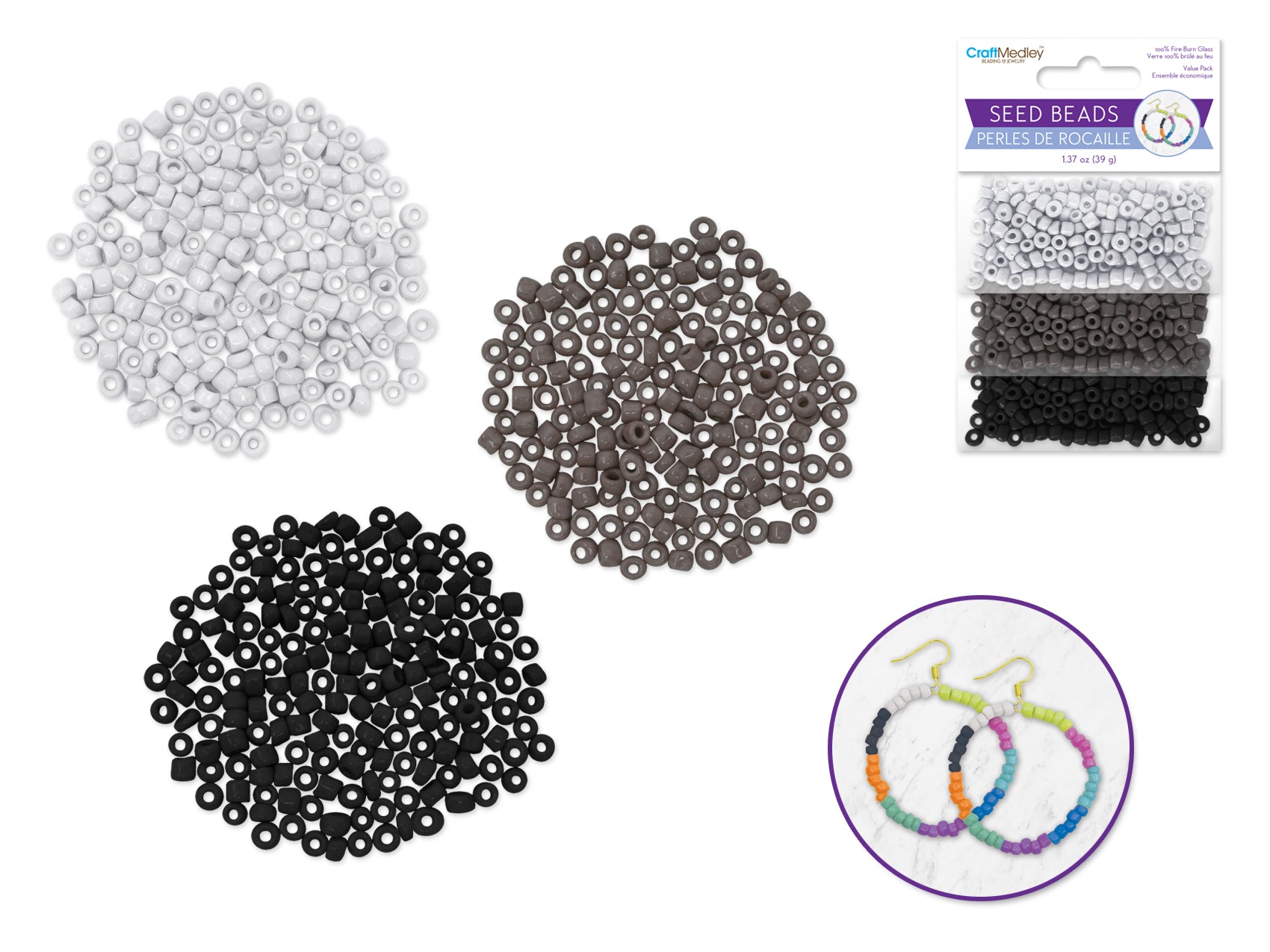 Glass Seed Beads, 6/0, Dyed, 39 g, Gloss Finish, Classic Finish