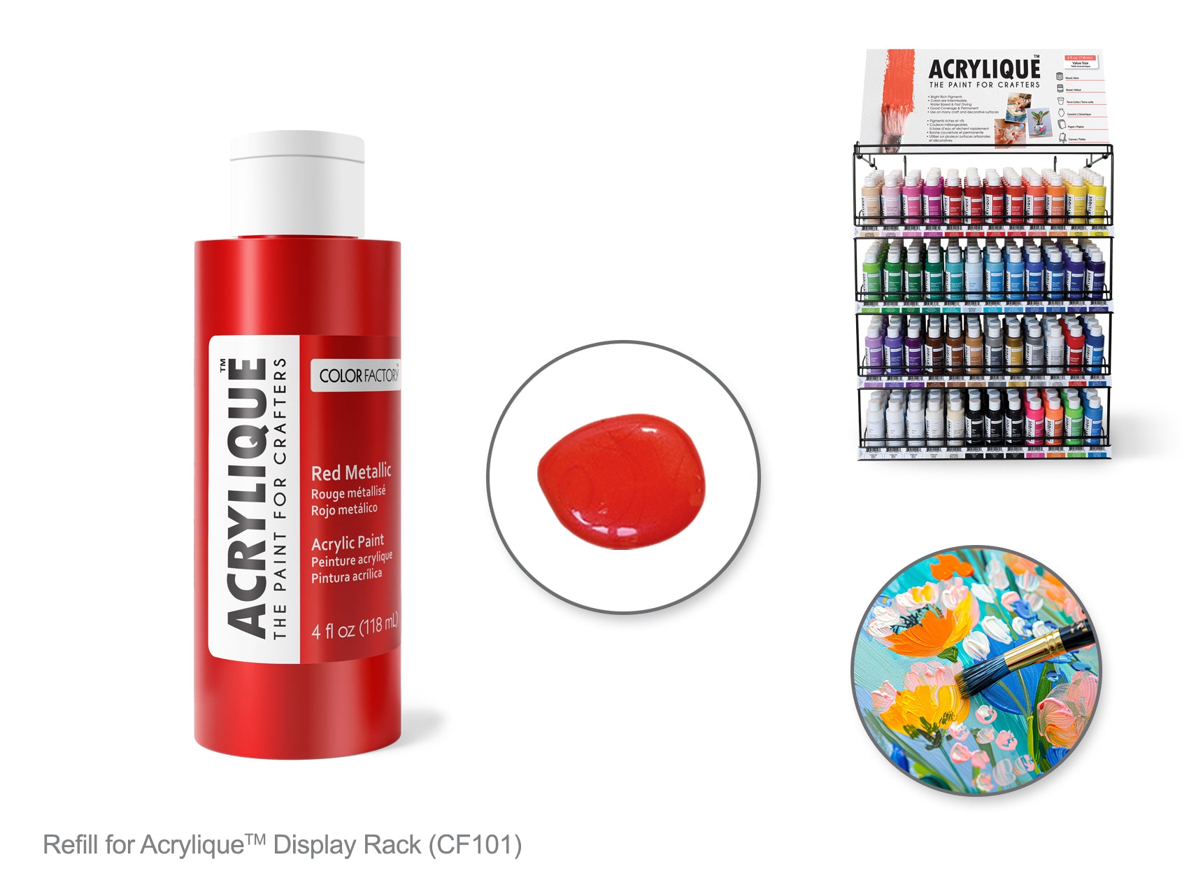 Metallic Red Acrylic Paint, 4 oz