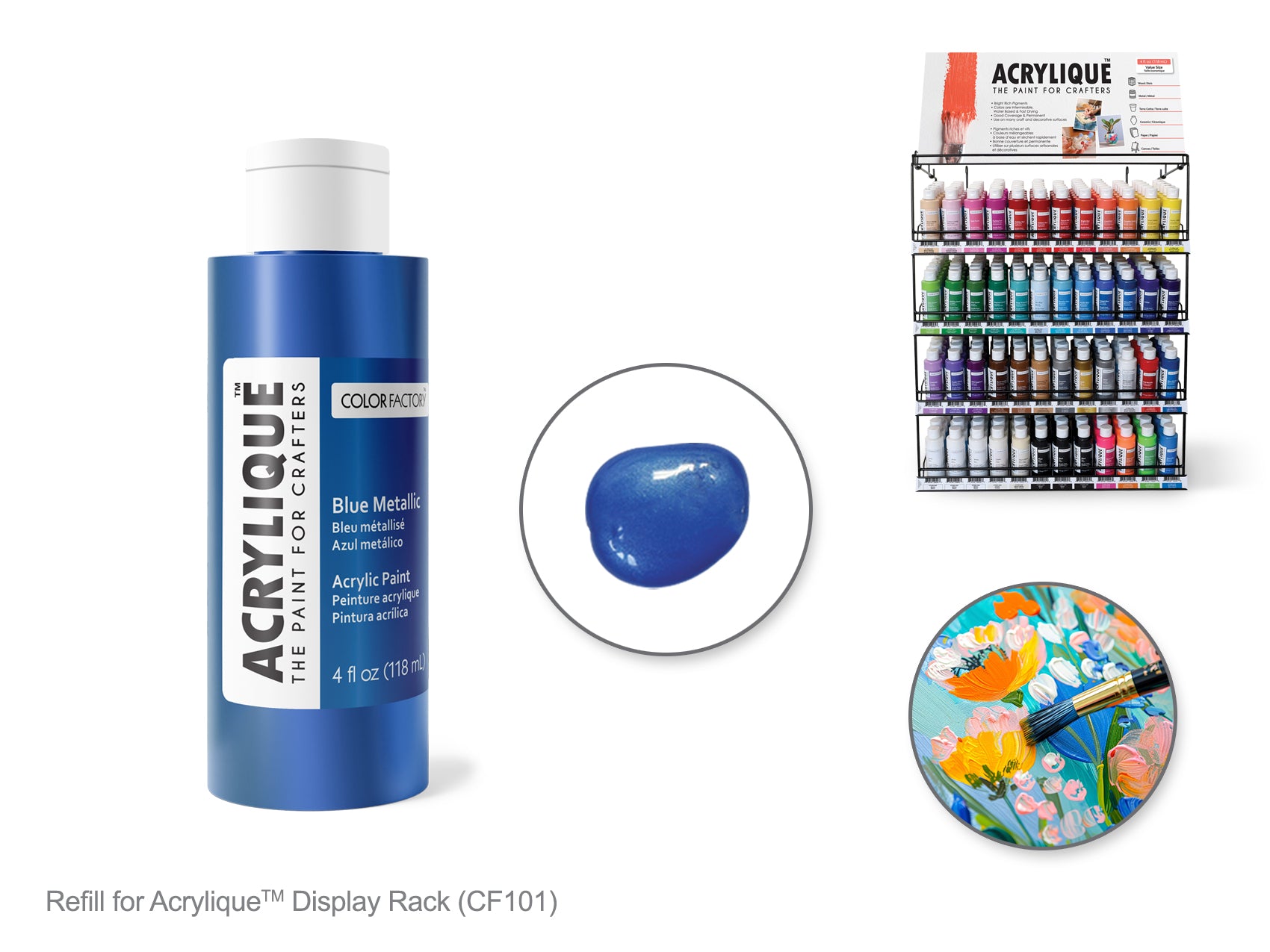 Blue Metallic Acrylic Paint, 4 oz