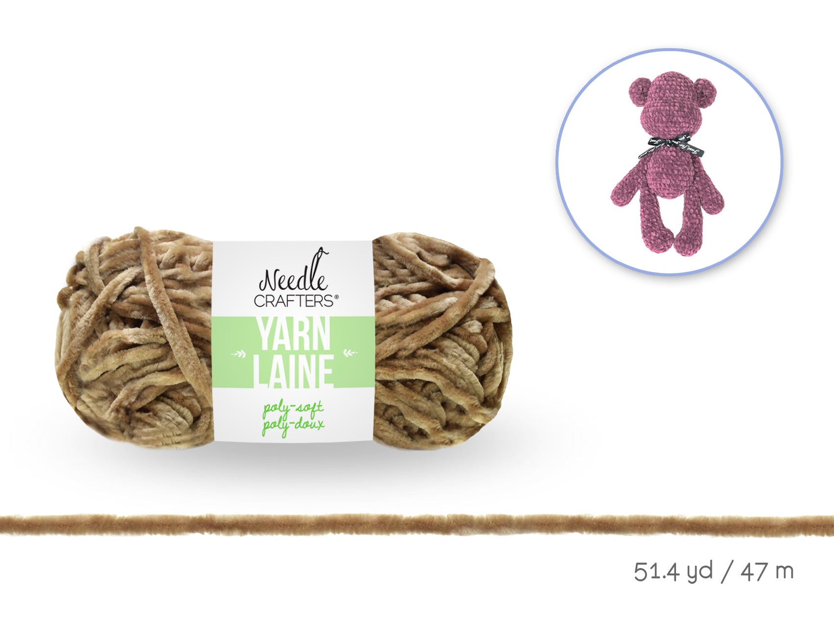 Beige Poly-Soft Yarn Ball