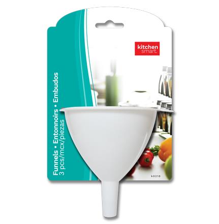 3-Pack Plastic Funnels