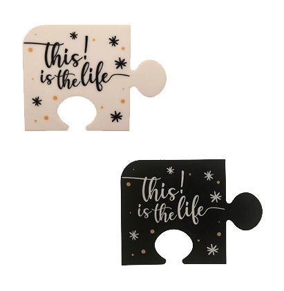 Silicone Puzzle Coasters, Black & White
