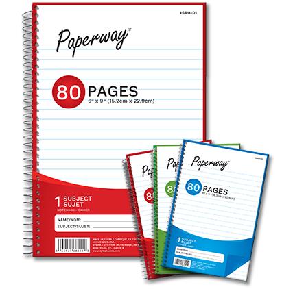 Spiral Notebook, 80 Pages, 6" x 9"