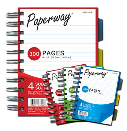Spiral Notebook, 300 Pages, 3 Subject