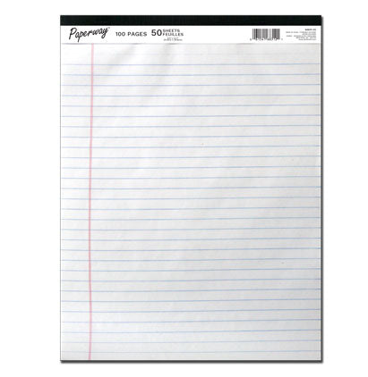Legal Pad, 50 Sheets, White, 8.5" x 11.7"