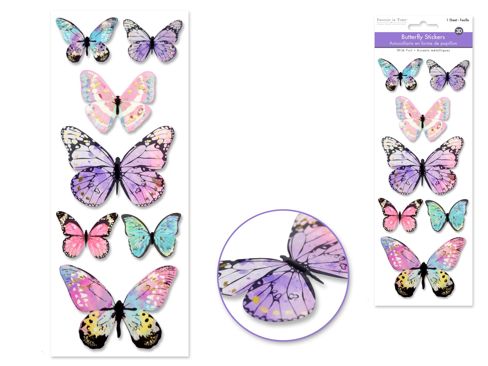 3D Butterflies Paper Craft Sticker 25.5cmx10cm