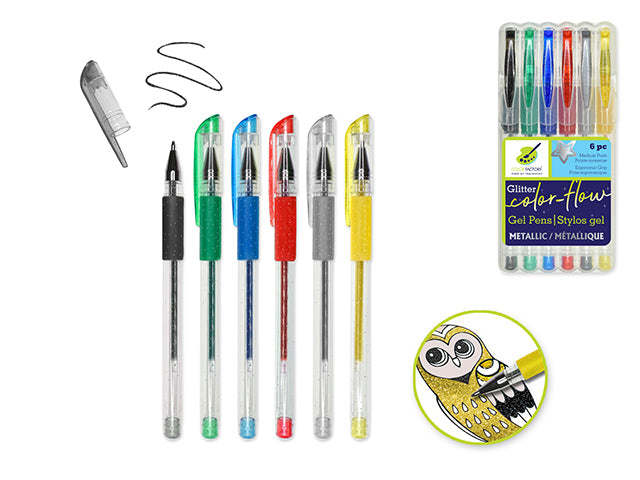 Color Factory Tool: Premium 'Living In Color' Color-Flow Glitter Gel Pen in Metallics