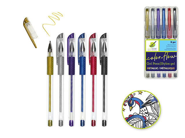 Color Factory Tool: Premium 'Living In Color' Color-Flow Gel Pen in Metallics
