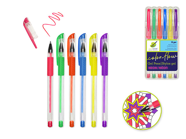 Color Factory Tool: Premium 'Living In Color' Color-Flow Gel Pen in Neon Shades