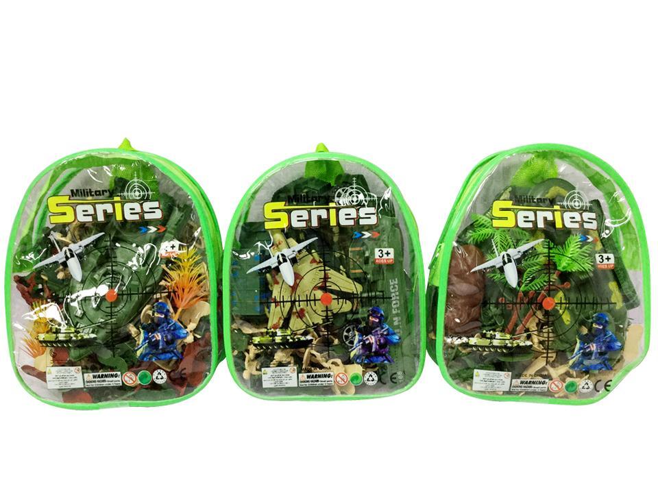 Military Soldiers Play Set with Carry Bag and Backpack