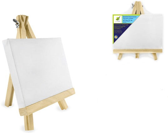 Stretch Artist Canvas: 4.75"x7 1/8" (12.5x18cm) with Wooden Easel in PDQ