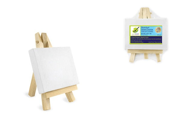 Stretch Artist Canvas: 2.36"x3.15" (6x8cm) with Wooden Easel in PDQ