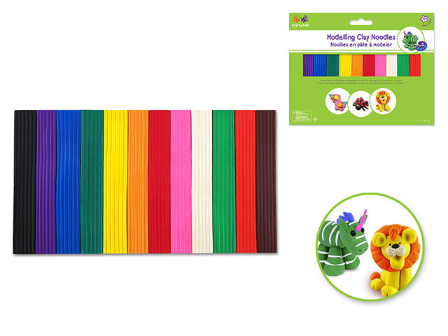 Krafty Kids Assorted Modelling Clay Noodles in 12 Colors