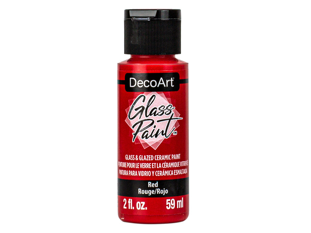 Decoart Paint: 2oz Glass Paint  Glass&Glazed Ceramic DGP01-16 DGP03 Red