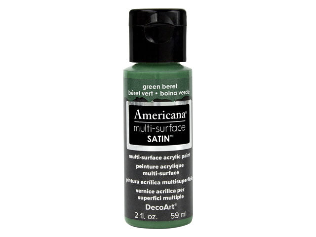 Americana Satins Paint: 2oz Multi-Surface DA500-539 DA521 Green Beret