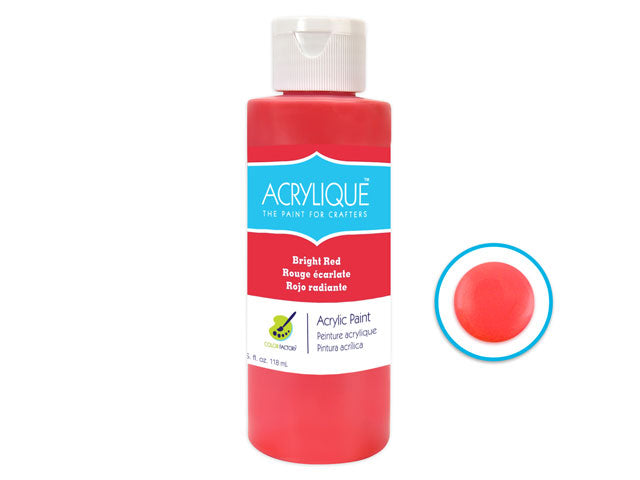 Color Factory: 4oz Acrylic Paint, Crafter's 030 Bright Red