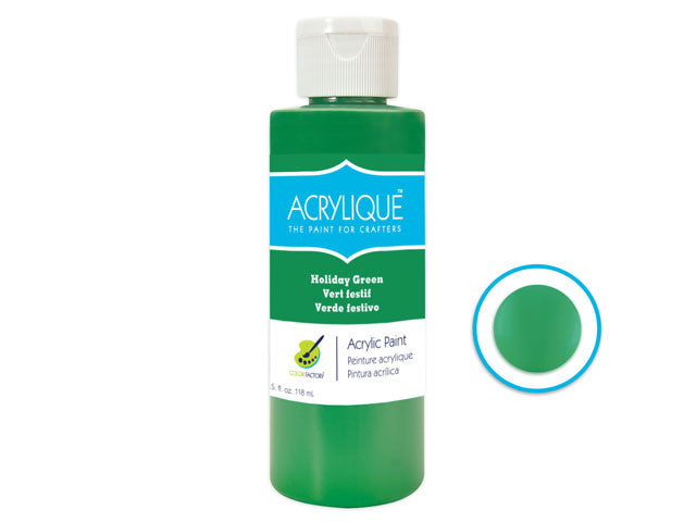 Color Factory's 4oz Acrylic Paint in 095 Holiday Green for Crafters