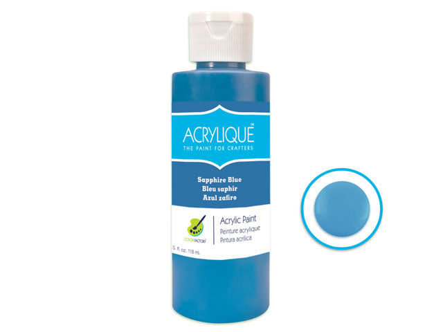 Color Factory's 4oz Acrylic Paint in Sapphire Blue, Ideal for Crafters