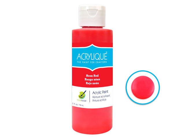 Color Factory: 4oz Acrylic Paint, Crafter's 202 Neon Red