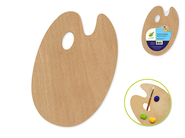 Color Factory Paint Palette: Wood Oval Artist Palette Measuring 7.88"x11.85"