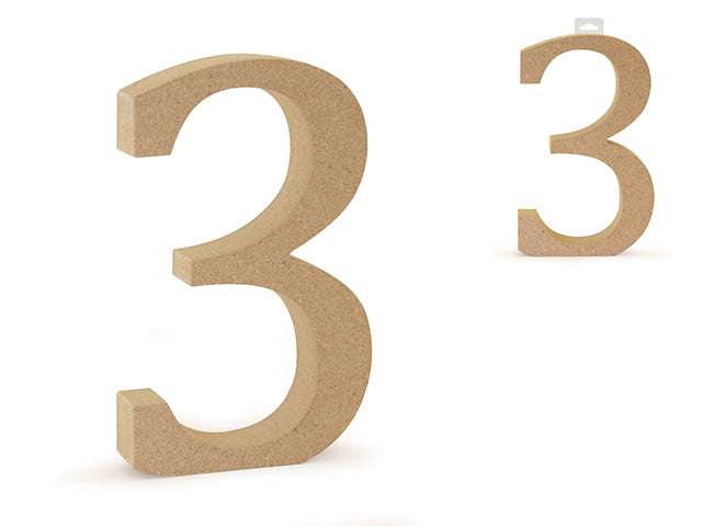 5 1/8" MDF Standing Wood Numbers 3