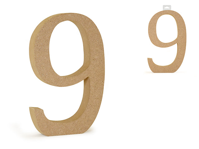 5 1/8" MDF Standing Wood Number 9