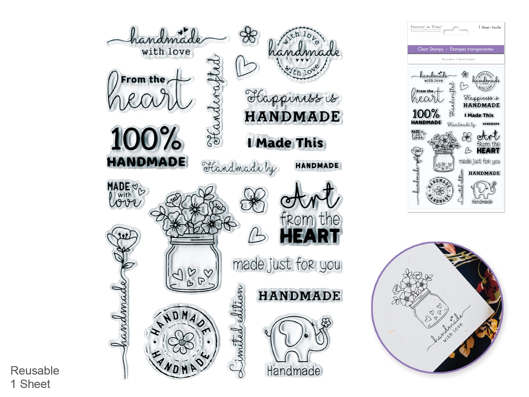 4.3"x6.3" Clear Stamps: Reusable and Handmade With Love