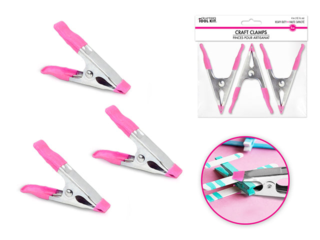 Crafter's Toolkit: Set of 3 Heavy Duty 4" Craft Clamps