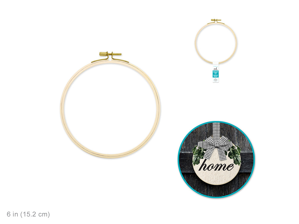 Needlecrafters: 6-Inch Embroidery Hoop with Brass Clamps