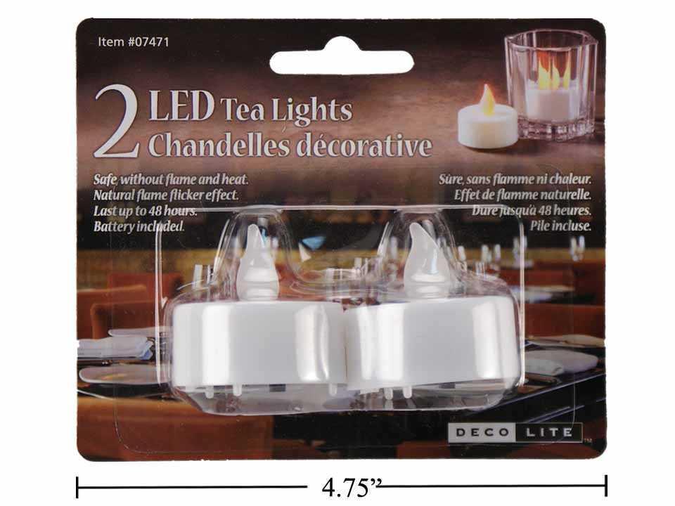 Deco Lite 2-Piece LED Tealight with Flickering Light