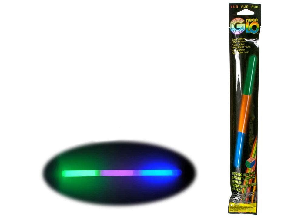 Neon Glo 12" Tri-colour Glow Stick, foil bag