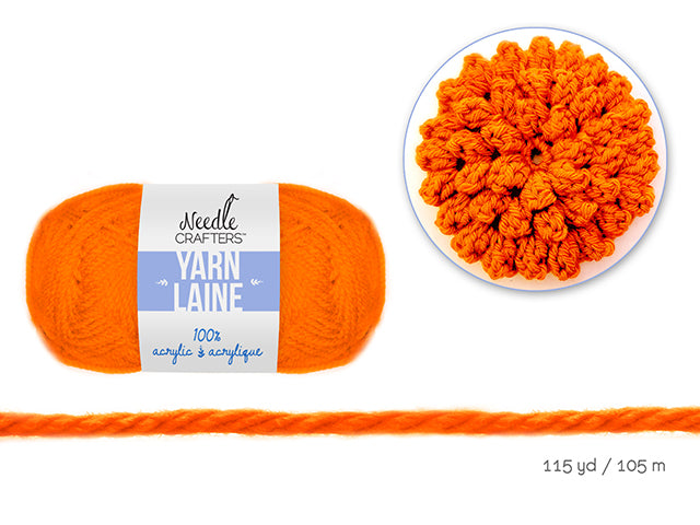 Needlecrafters' 50g Standard Ball of Dyed Acrylic Yarn in Pumpkin Orange