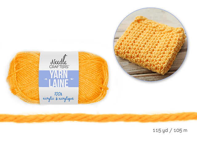 Needlecrafters 50g Standard Ball of Dyed Acrylic Yarn in Golden Yellow