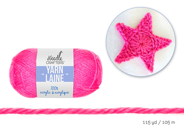 Needlecrafters' 50g Standard Ball of Dyed Acrylic Yarn in Neon Pink
