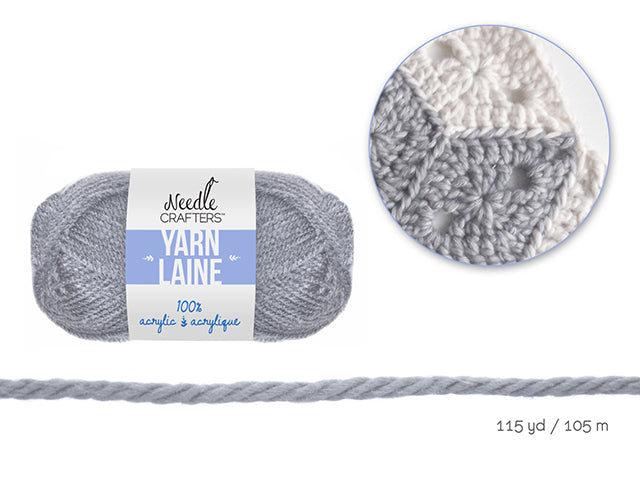 Needlecrafters' 50g Standard Ball of Dyed Acrylic Yarn in Light Grey