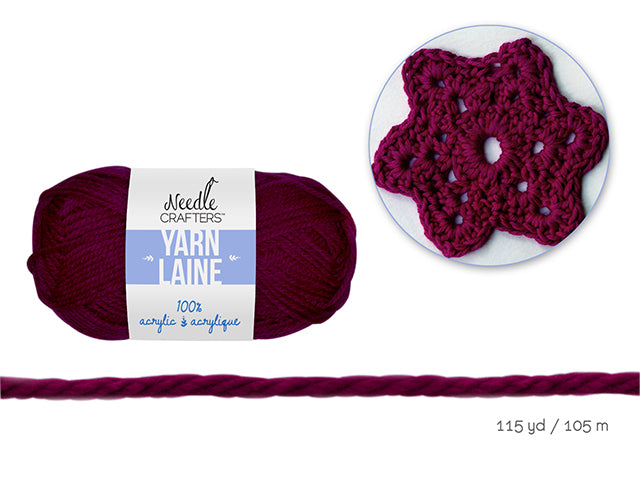 Needlecrafters' 50g Standard Ball of Dyed Acrylic Yarn in Cranberry Wine
