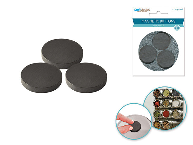 30mm Magnetic Buttons, 3-Pack, Suitable for Mirrors
