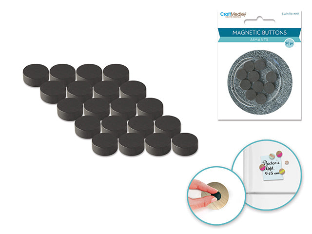 20-Pack of 10mm Magnetic Buttons on Mirror