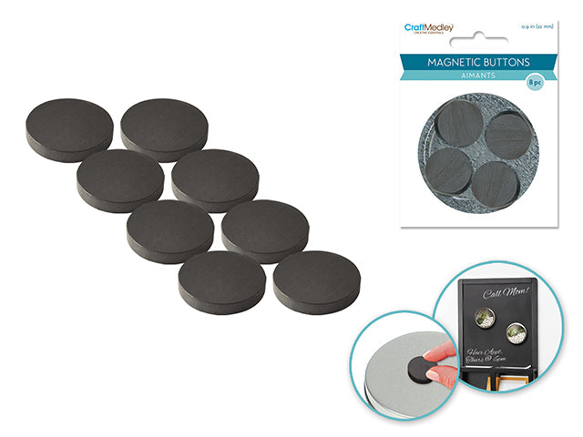 22mm Magnetic Buttons, 8 Pieces per Pack, on Mirror