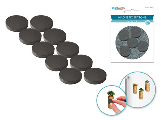 20mm Magnetic Buttons, Pack of 10, Suitable for Mirrors