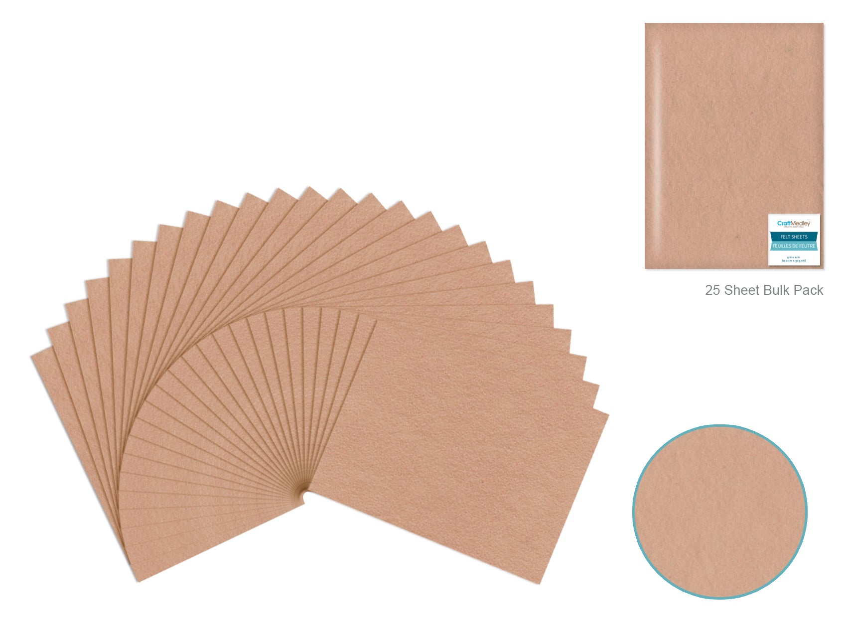 Felt Sheets: 9"x12" Premium Bar-Coded D) Cashmere Tan