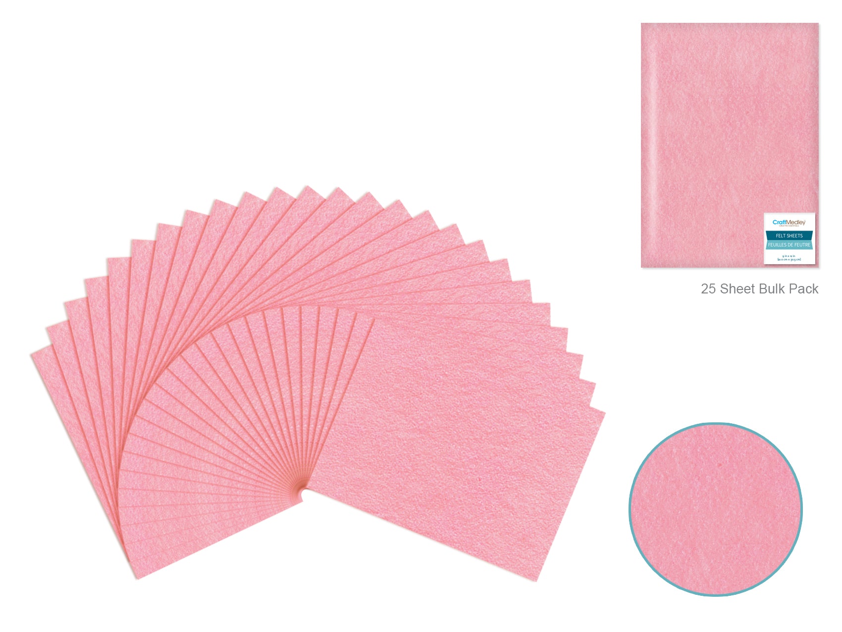 Felt Sheets: 9"x12" Premium Bar-Coded K) Light Pink