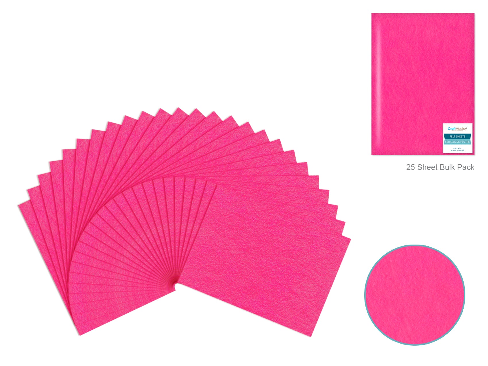 Felt Sheets: 9"x12" Premium Bar-Coded T) Hot Pink