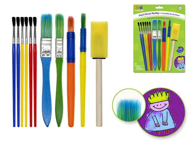 Krafty Kids: Lil' Artist Brush Medley x11 Value-Pack Multi-Color